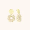 Mixed Beige Oorbellen Poppy Rond