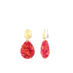 Mixed Fuchsia Oorbellen Loulou Closed Drop M Clip