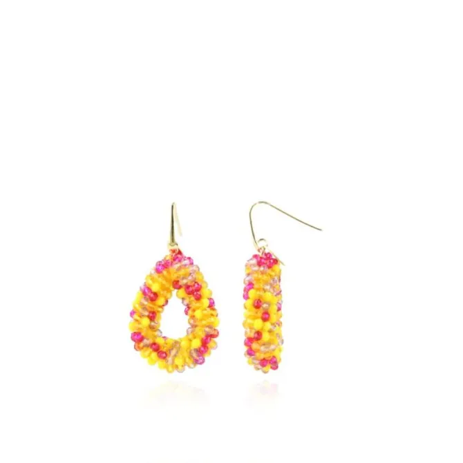 Mixed Gele Oorbellen Berry Glassberry Druppel S