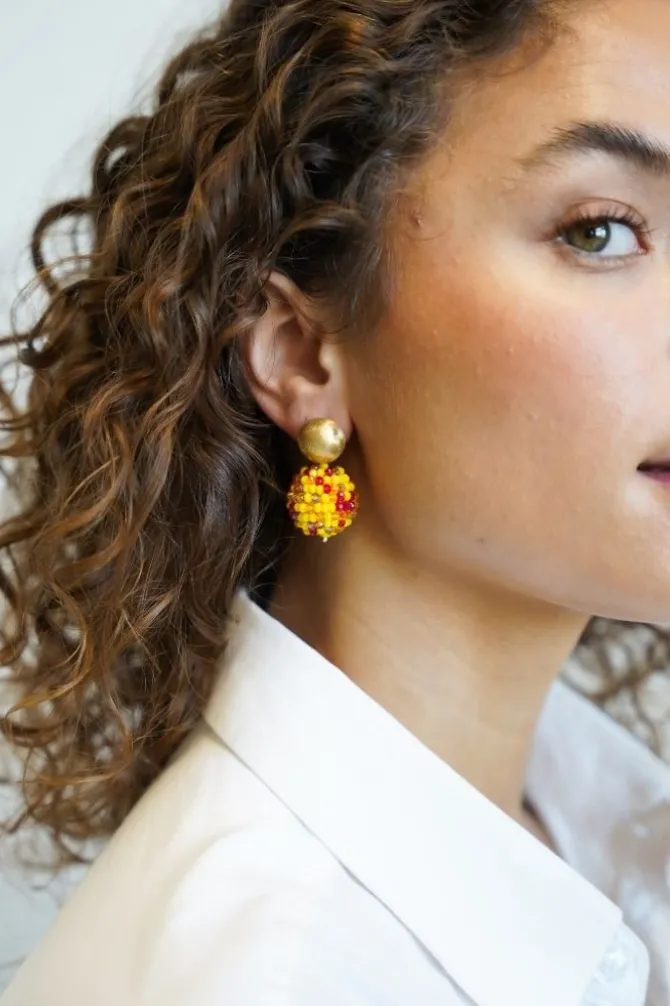 Mixed Gele Oorbellen Lexi Globe L