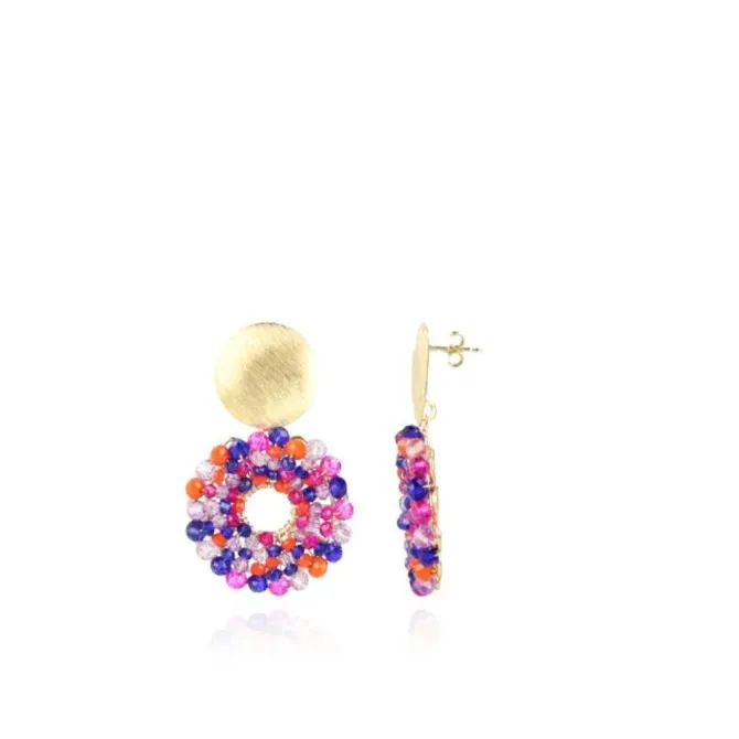 Mixed Koningsblauwe Oorbellen Poppy Rond S