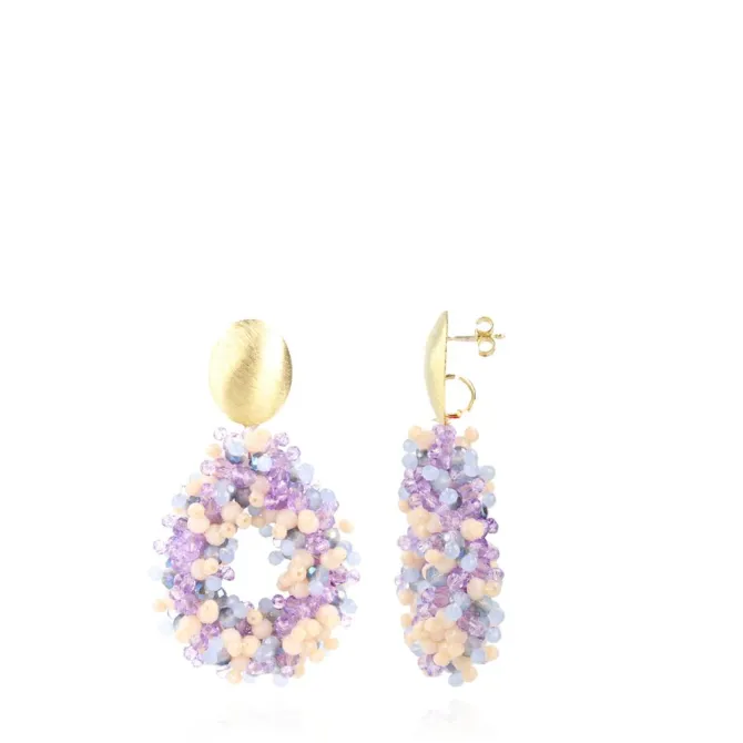 Mixed Paars Oorbellen Louise Glassberry Druppel L Double Stones Tonal