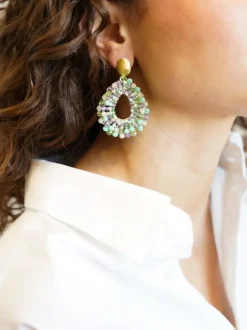 Mixed Turquoise Oorbellen Babs Open Drop