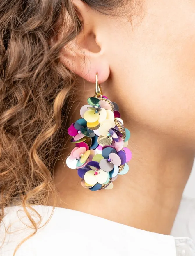 Multi Mix Oorbellen Laure Sequin Druppel L