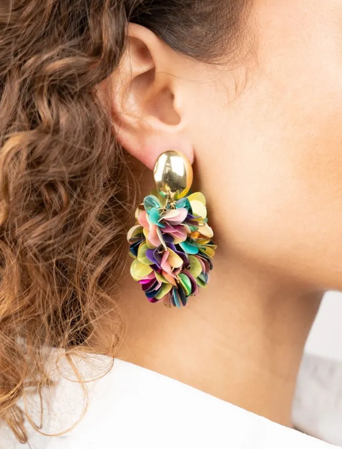 Multi Mix Oorbellen Sas Sequin Ovaal M