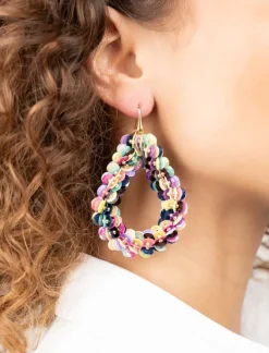 Multi Mix Oorbellen Sequin Druppel Xl