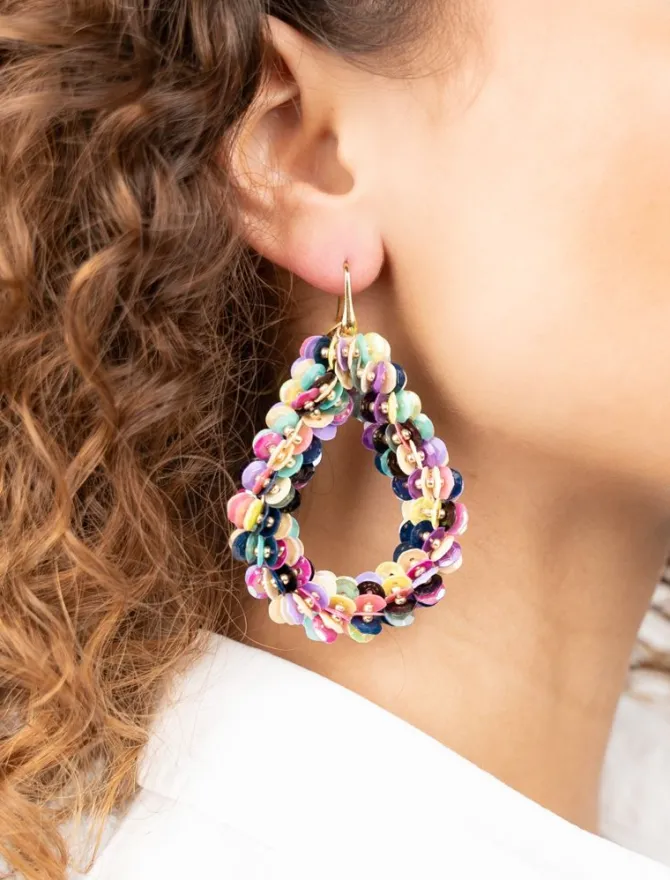 Multi Mix Oorbellen Sequin Druppel Xl