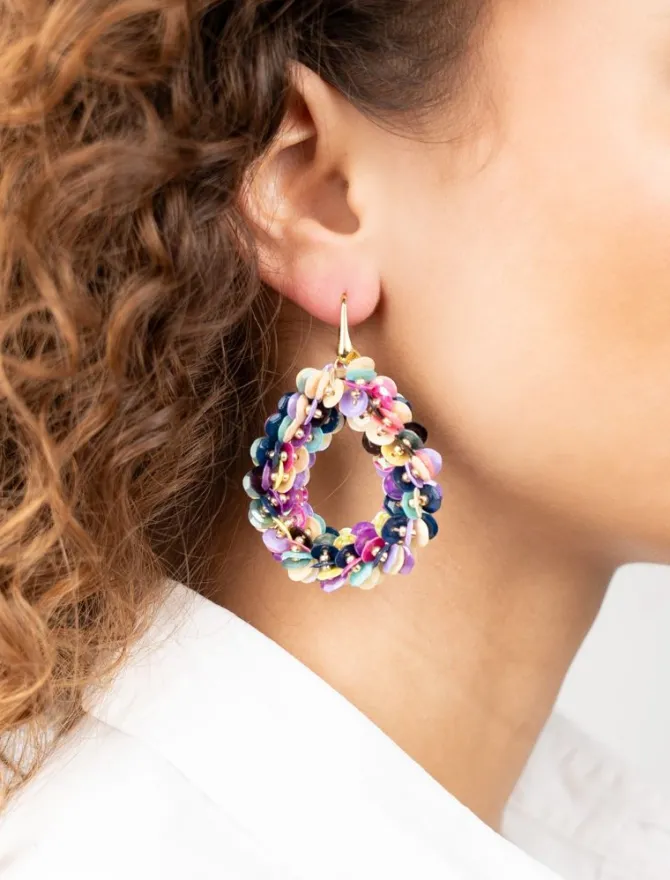 Multi Mix Oorbellen Sequin Druppel M