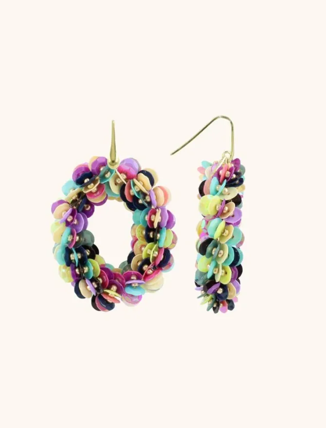 Multi Mix Oorbellen Sequin Ovaal M
