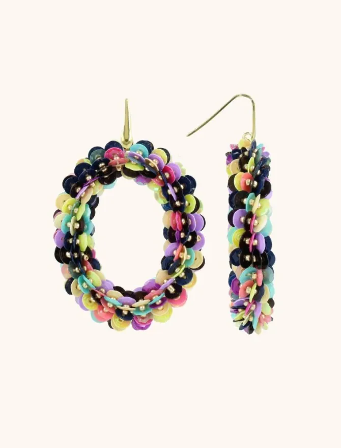 Multi Mix Oorbellen Sequin Ovaal Xl