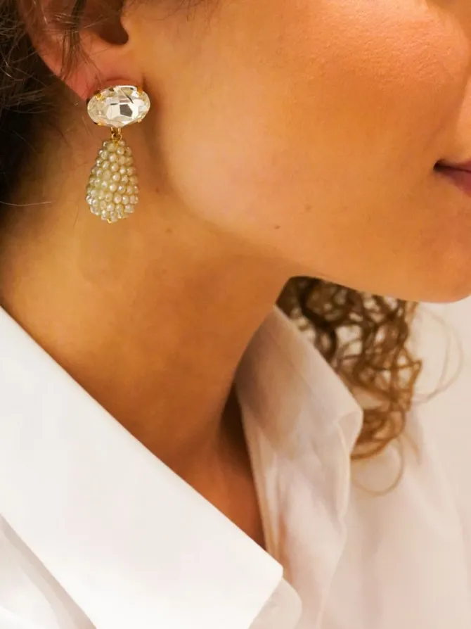 Nude Oorbellen Cone Xs Strass