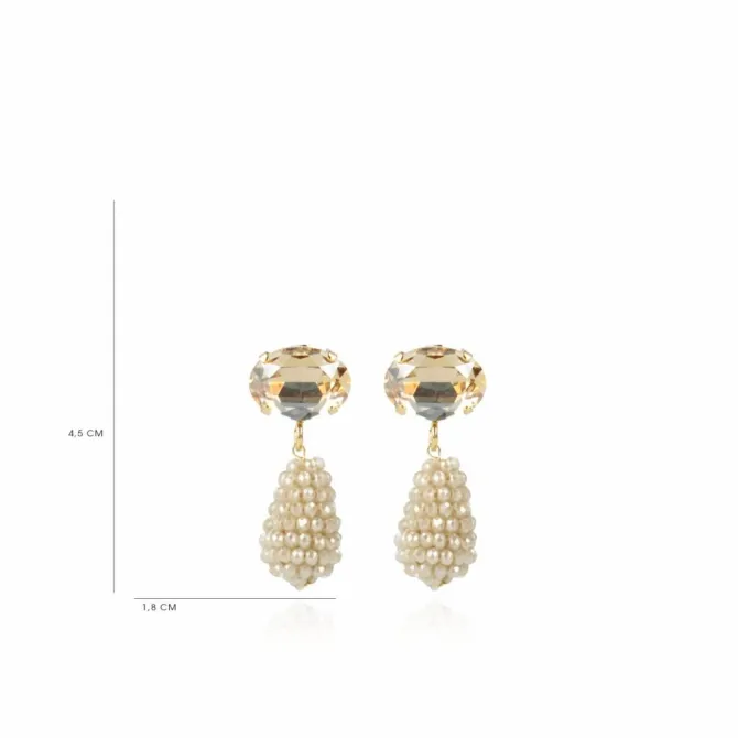 Nude Oorbellen Cone Xs Strass