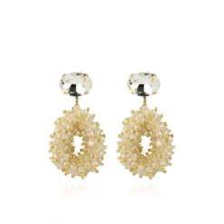 Nude Oorbellen Double Stones Strass Drop S