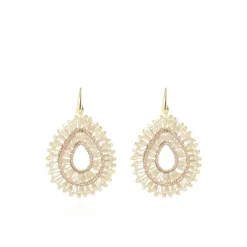 Nude Oorbellen Silk Drop Double Crystal