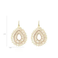 Nude Oorbellen Silk Drop Double Crystal