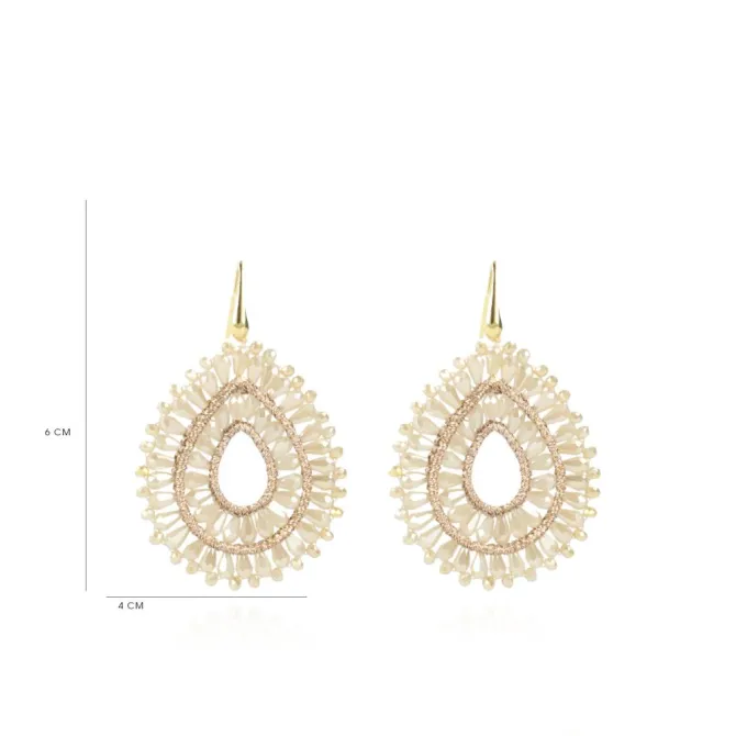Nude Oorbellen Silk Drop Double Crystal
