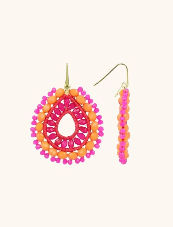 Oranje Fuchsia Oorbellen Vos Druppel S