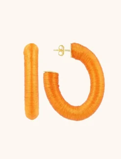 Oranje Oorbellen Amara Creool Ovaal L