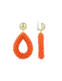 Oranje Oorbellen Berry Druppel L Clip