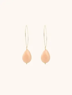 Oranje Oorbellen Quartz Druppel M