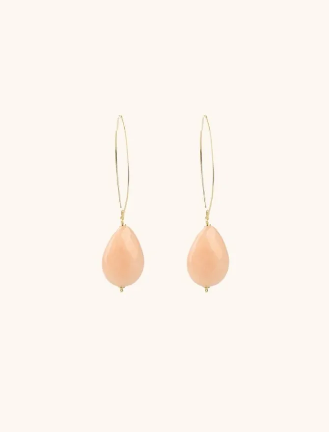 Oranje Oorbellen Quartz Druppel M