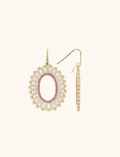 Oud Roze Oorbellen Naomi Ovaal Flat S