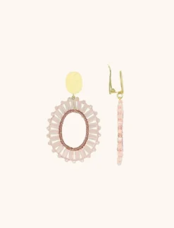 Oud Roze Tonal Oorbellen Naomi Ovaal Flat S Clip