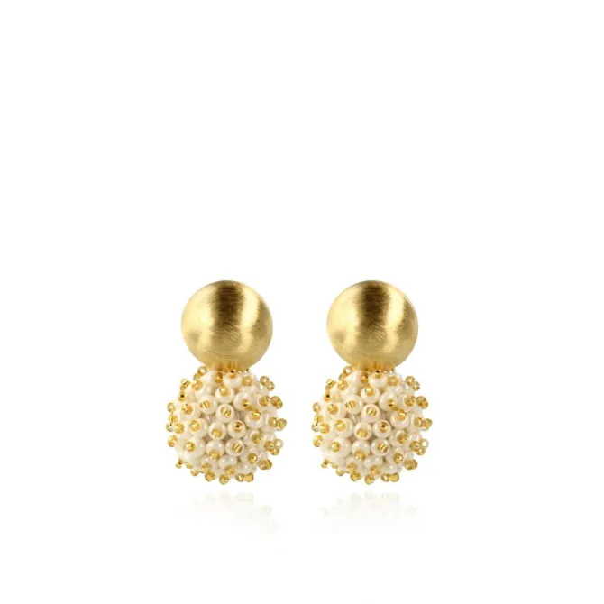 Parel Oorbellen Jacky Double Stones Globe L