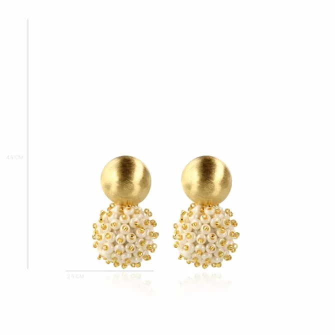 Parel Oorbellen Jacky Double Stones Globe L