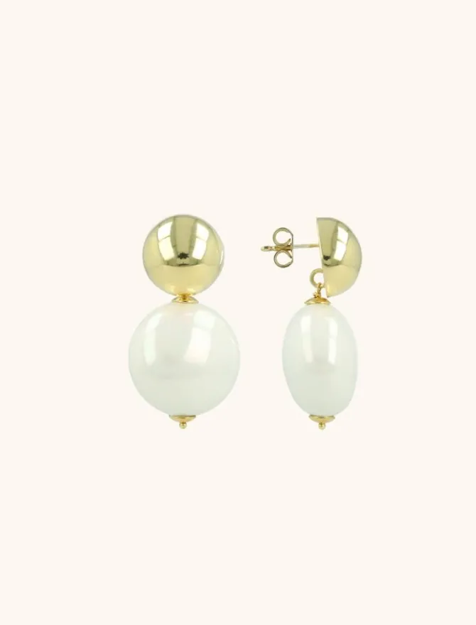 Parel Oorbellen Mother Earth Rond Bold M