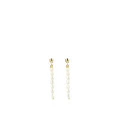 Parel Oorbellen Vertical Bar Ovoid
