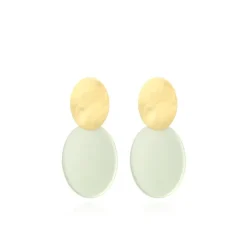 Pastel Mint Oorbellen Celia Ovaal S