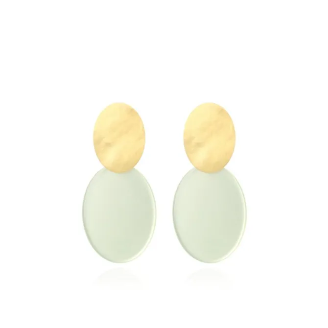 Pastel Mint Oorbellen Celia Ovaal S