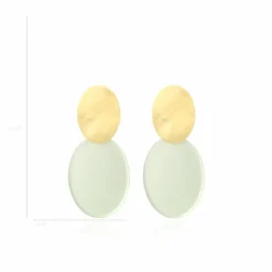 Pastel Mint Oorbellen Celia Ovaal S
