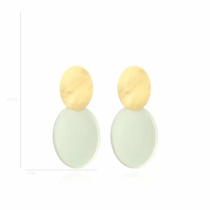 Pastel Mint Oorbellen Celia Ovaal S