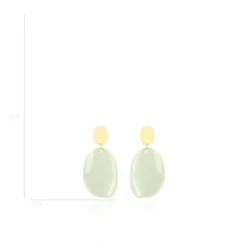 Pastel Mint Oorbellen Little Sara Assymetrisch Ovaal S