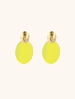 Resin Closed Oval S Sparkling Yellow