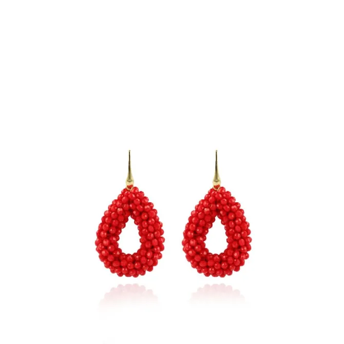 Rode Oorbellen Berry Maxi Glassberry Druppel S