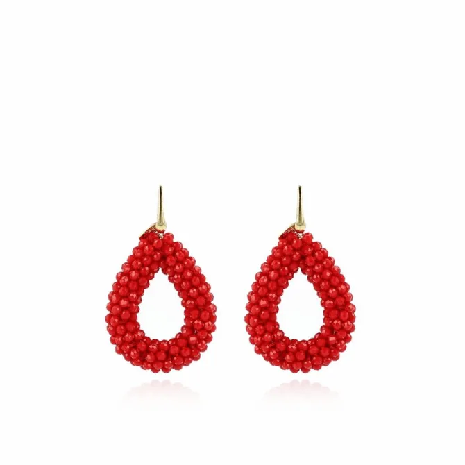 Rode Oorbellen Maxi Glassberry Druppel L
