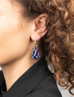 Royal Blauwe Oorbellen Amy Cone S