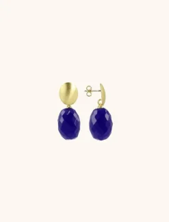 Royal Blauwe Oorbellen Ovaal Egg M Romijn