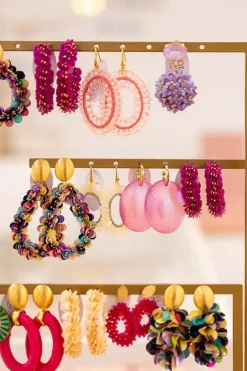 Roze Holo Oorbellen Closed Bugle Oval L Angie