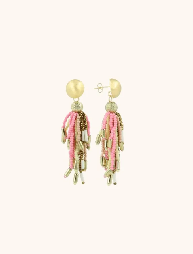 Roze Mix Oorbellen Fantasy Tassle M