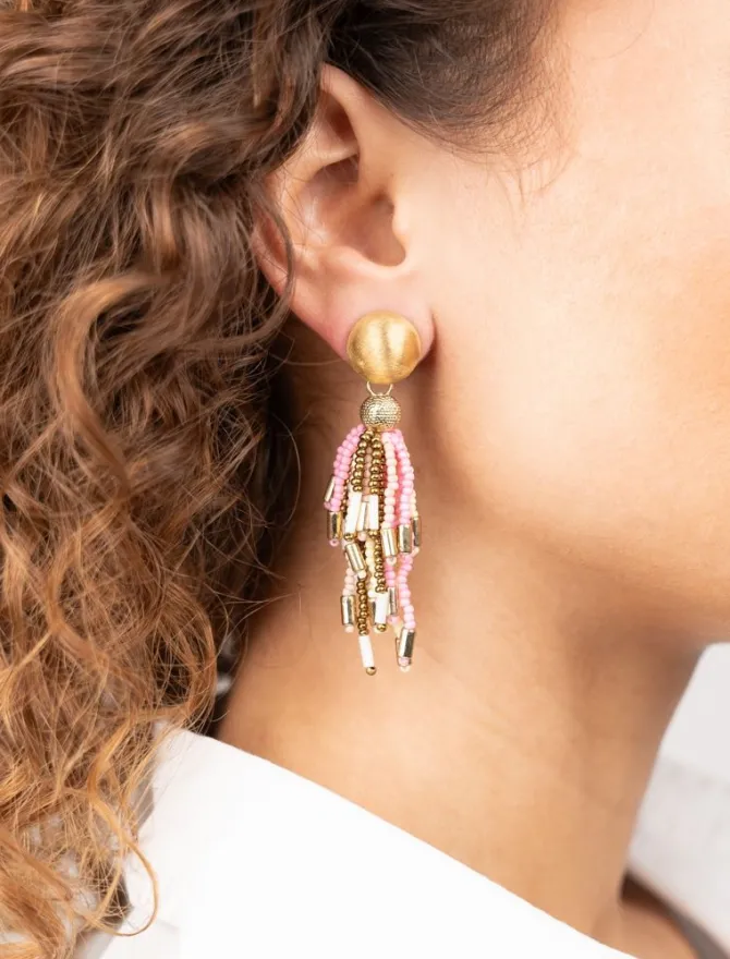 Roze Mix Oorbellen Fantasy Tassle M