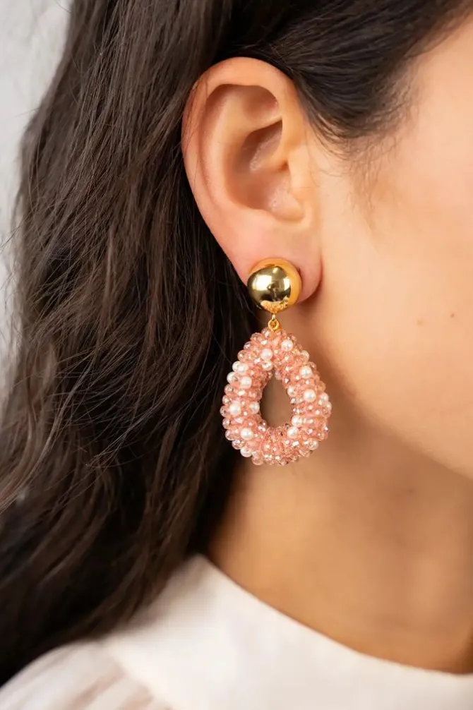 Roze Oorbellen Berry Druppel S Clip
