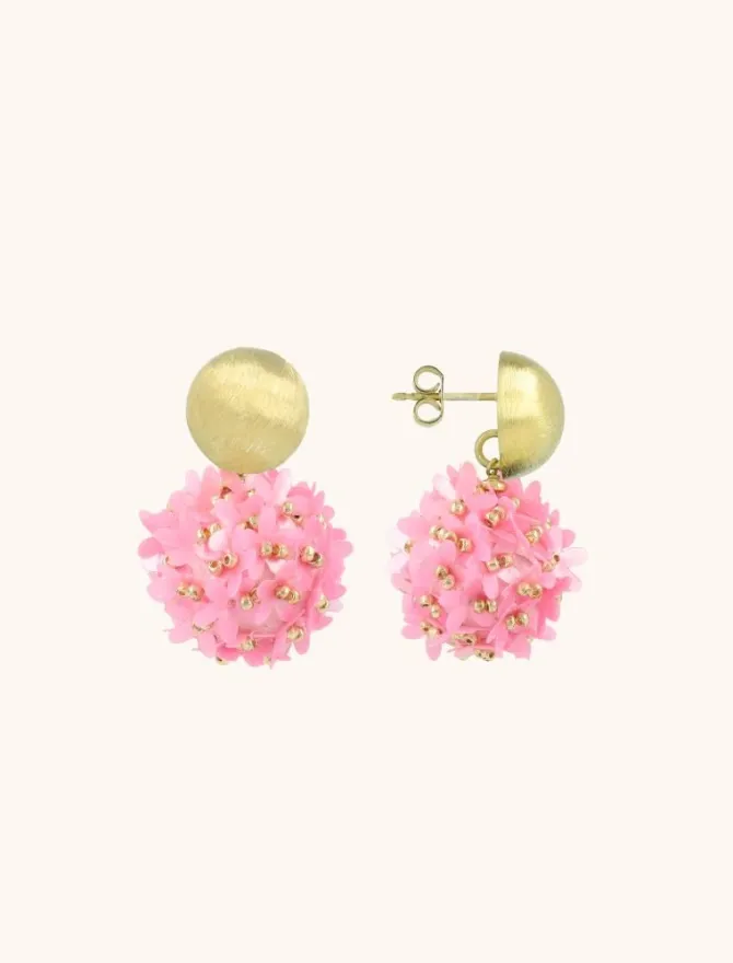 Roze Oorbellen Daisy Globe M Flower