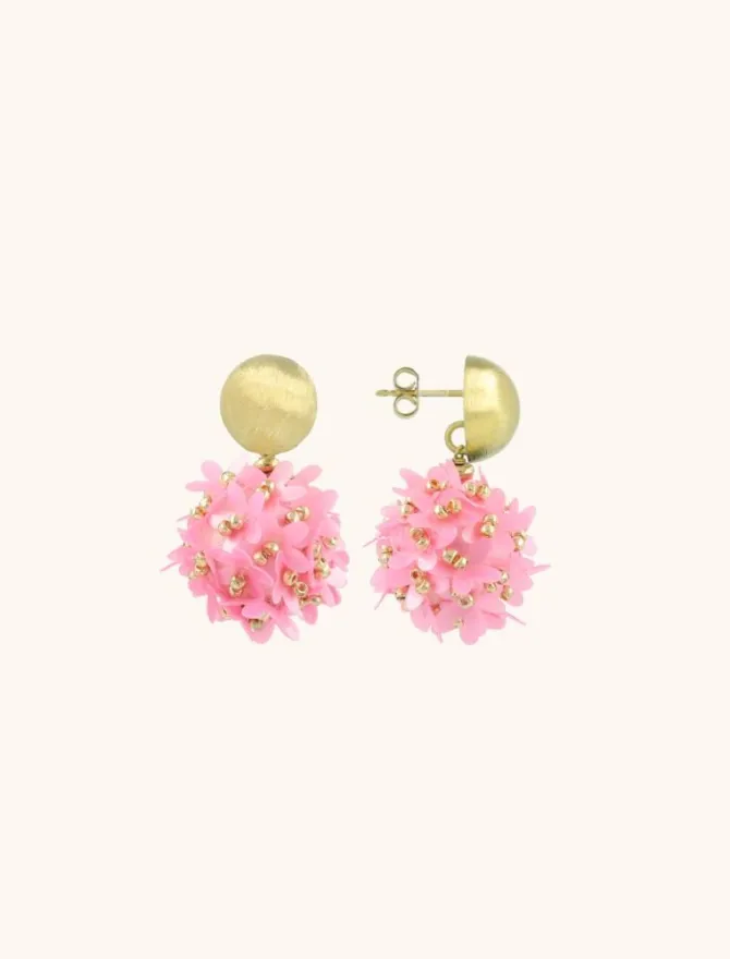 Roze Oorbellen Daisy Globe S Flower
