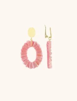 Roze Oorbellen Danee Ovaal Tube Clip