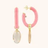 Roze Oorbellen Evy Creool Ovaal M Roze