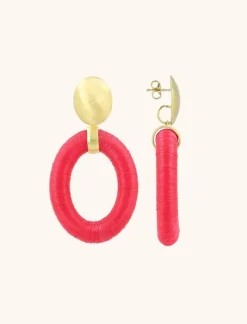 Roze Oorbellen Faye Ovaal L